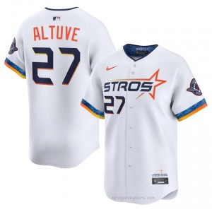 White Jose Altuve #27 Astros Baseball City Connect Stitched Jersey | Classic Men Fit 19351173