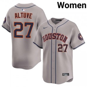 #27 Jose Altuve Durable Women Baseball Jersey | Stros Gray Fan Gear 53228476