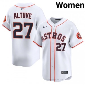Jose Altuve #27 Houston Astros Baseball Jersey | Genuine Women White Embroidery Edition 78995241