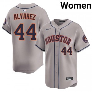 Gray Yordan Alvarez #44 Houston Baseball Sewn Jersey | Premium Women Fit 88437536