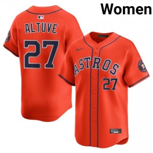 HOU Jose Altuve #27 Orange Women Baseball Jersey | 2026 Season Professional 62450217
