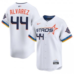 HOU Yordan Alvarez #44 White Men City Connect Baseball Jersey | 2026 Season Pro-Grade 86163068