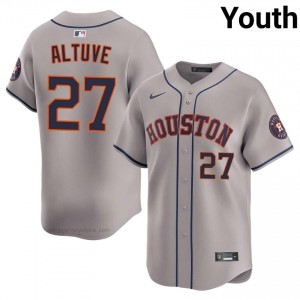 Jose Altuve #27 Astros Baseball Jersey | Iconic Youth Gray Stitched Edition 61840061