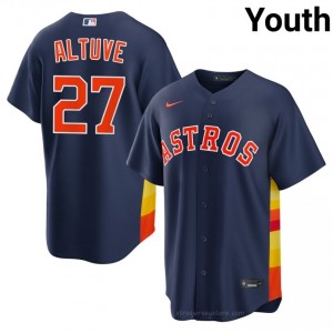 #27 Jose Altuve Replica Youth Baseball Jersey | HOU Navy Fan Gear 26033376