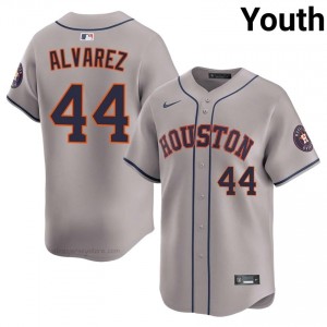 #44 Yordan Alvarez Game-Day Youth Baseball Jersey | HOU Gray Fan Gear 13303591