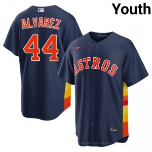 Navy Yordan Alvarez #44 Astros Baseball Stitched Jersey | Authentic Youth Fit 19161825