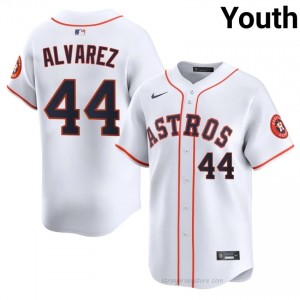 Yordan Alvarez #44 Houston Baseball Jersey | Officially Licensed Youth White Sewn Edition 83426536