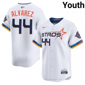 #44 Yordan Alvarez Limited Youth City Connect Baseball Jersey | Stros White Fan Gear 91033964